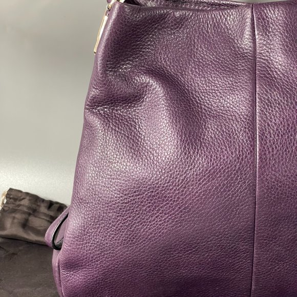 Coach #26224 Madison Leather Phoebe Shoulder Bag, Purple - Picture 2 of 14